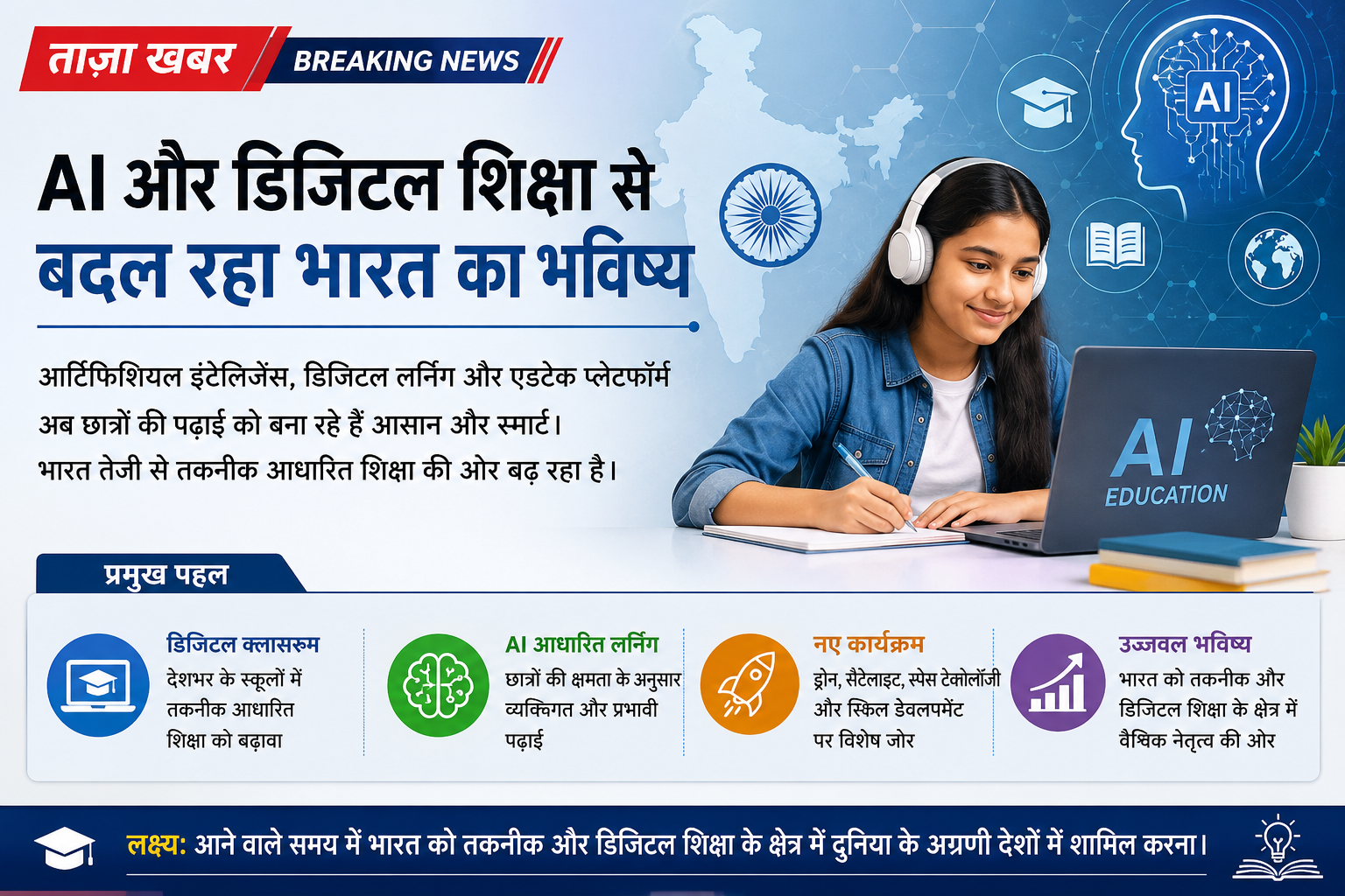 AI और डिजिटल शिक्षा से बदल रहा भारत का भविष्य